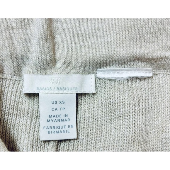 H&M Basics Wool Blend Knit Jogger Pull On Pants Size XS Lounge Leisure Tan - Picture 3 of 8